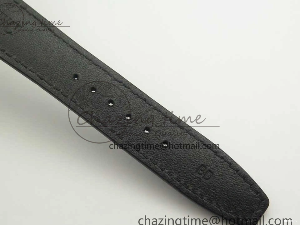 MIROTIME 0331 Upgraded Portuguese Flying Tourbillon SS White Dial 2 Sub Dials on Black Leather Strap 7161